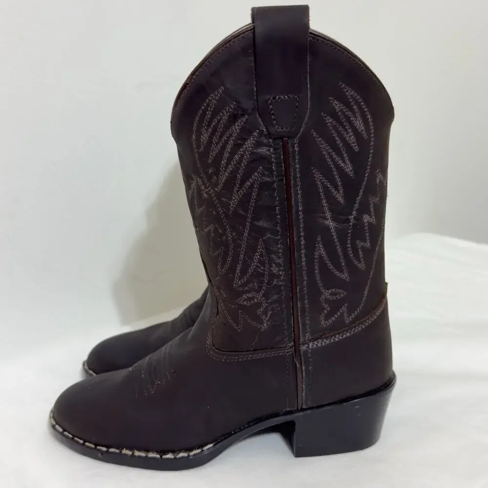 Old West Kids Black Western Boots Size 10.5 Unisex’s - Picture 2 of 12
